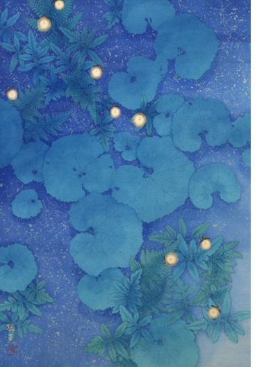 藤井 聡子「玉響（たまゆら）」 M20号
 絹本着色・顔料・染料・金箔野毛砂子