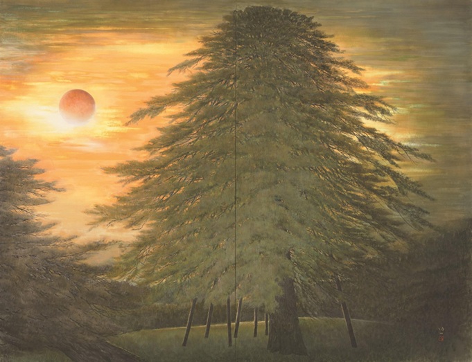 那波多目功一《夕映の松》