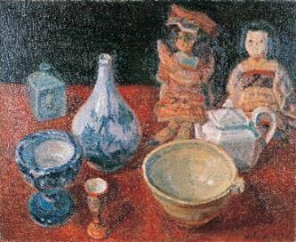 二人の人形の静物　甲斐仁代
1937(昭和12)佐賀県立美術館