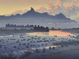 川瀬巴水《前橋敷島河原》 1942（昭和17）年　版元・渡邊木版美術画舗蔵