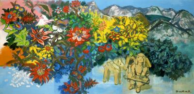 福沢一郎《群馬県民会館第一緞帳下絵》1971年 群馬県立近代美術館蔵