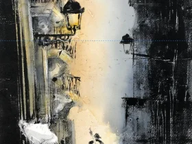 「旅立ち」（縦40×横32cm）