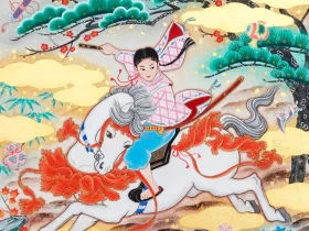 「宝彩一騎図」（P8号）