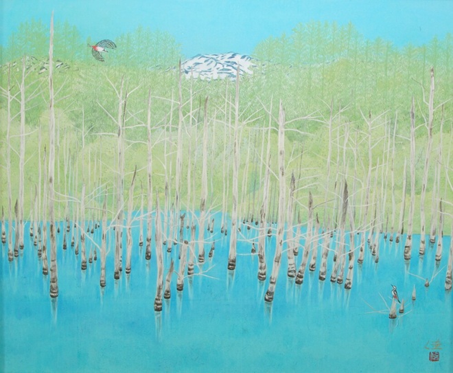 「青い池」

岩絵具 20F