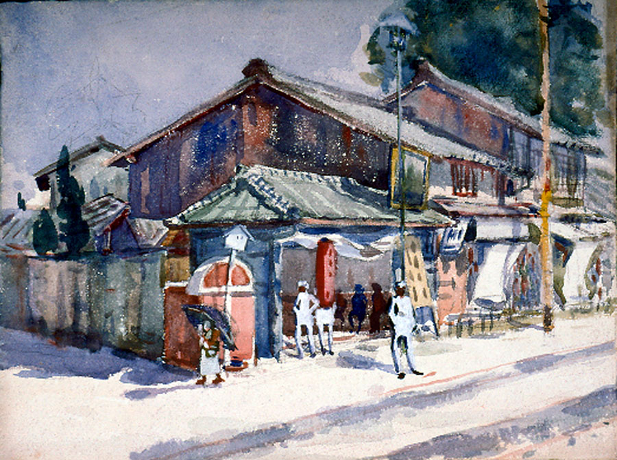 大亦新治郎 《扇之芝》 1911(明治44)年頃　水彩、紙　和歌山県立近代美術館蔵