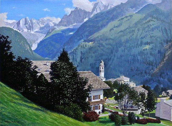 池田 誠史「ソーリオ晴朗」32×32cmP8号、油彩