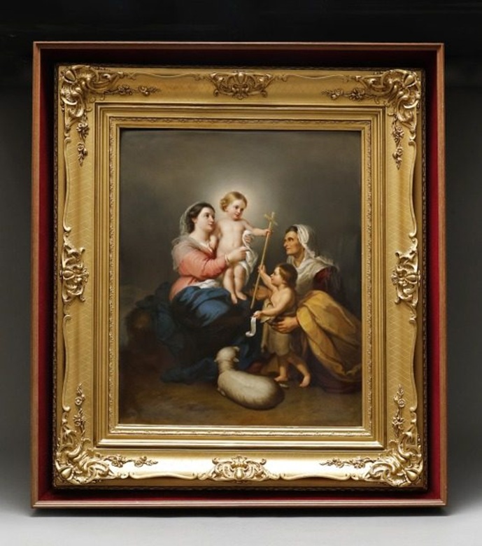 ベルリンK.P.M 「セビリヤの聖母」 画面寸法:縦49×横39.5㎝ 19世紀末頃