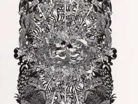 下村優介 CHOJUGIGA-entertainment-. 51.5x36.4cm 切り絵 2024年