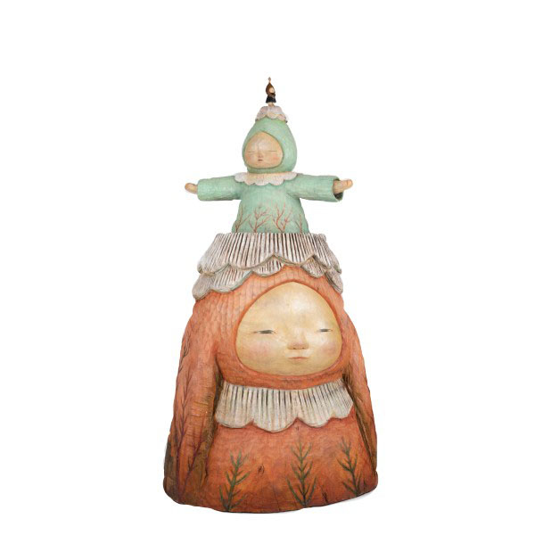 中村萌《Our Whereabouts》2021年　楠、ブロンズ、油彩　©Moe Nakamura, 2025