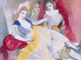 マリー・ローランサン《楽器を奏でる従者と女性》制作年不詳