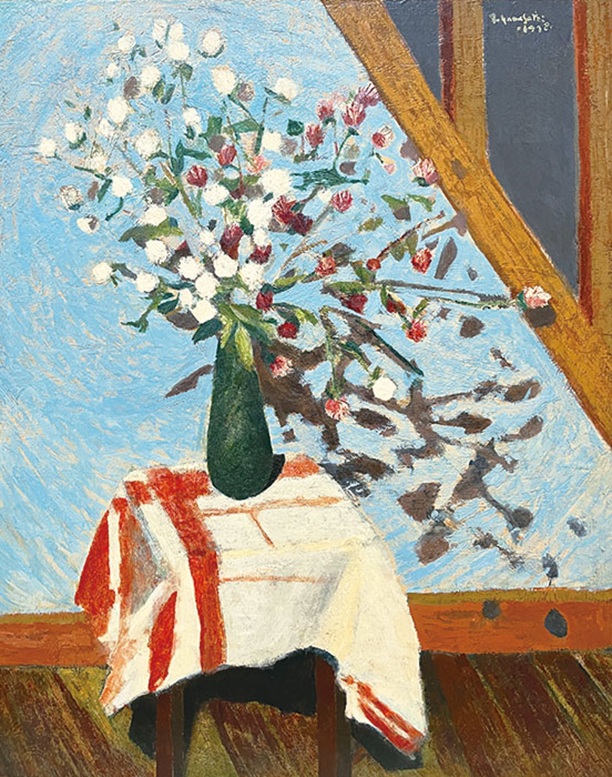 山崎隆夫《花と影の静物》　1938年　油彩、カンヴァス　芦屋市立美術博物館蔵