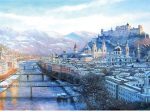 ザルツブルク冬景・オーストリア」 油彩M50号