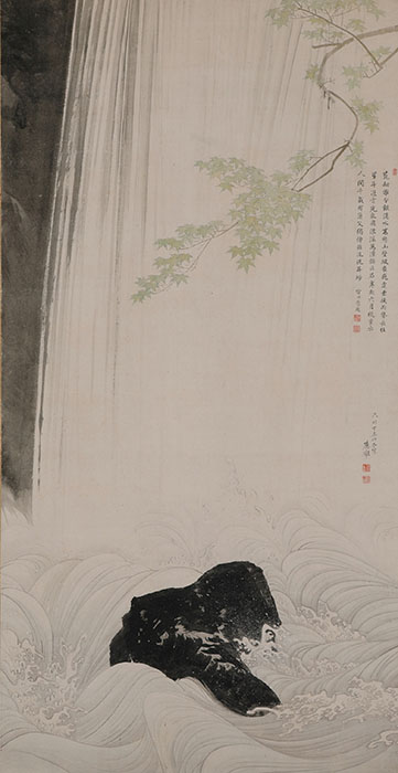 「青楓瀑布図」 円山応挙筆・皆川淇園賛天明7年(1787) サントリー美術館
【展示期間:9月26日~ 10月26日】