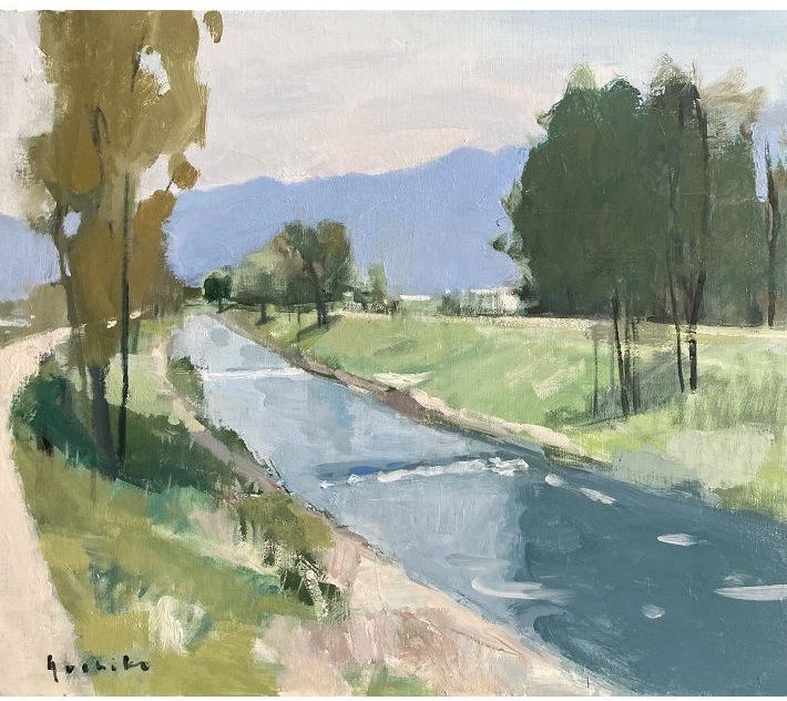 山本佳子【万水川遊歩道】油彩、F10号