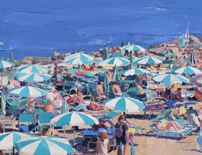 山村博男 「夏のビーチ（サンタ・マルゲリータ・リーグレ）」