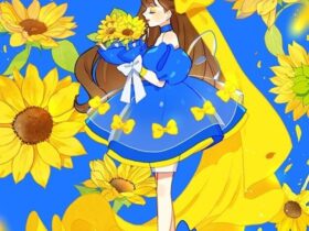 mecco「ブーケドールズ（ひまわり）02」　 ジクレー 29×21.7cm(画寸)　