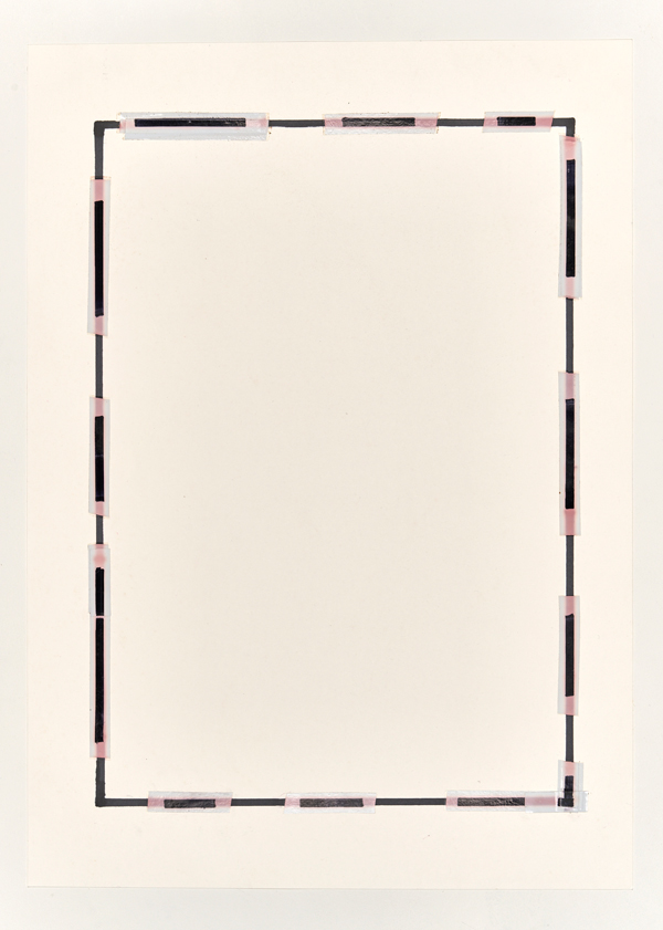 
断洗 Disconnected Wash
1974
permanent marker and tape on paper
77.0 x 55.0 cm
©Kishio Suga
