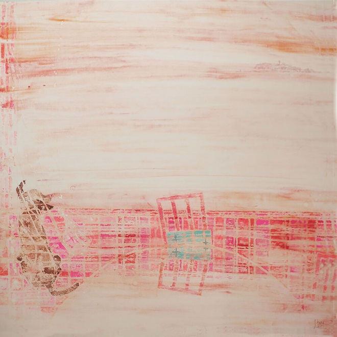 「window and table 夕風」　135×135㎝.jpg