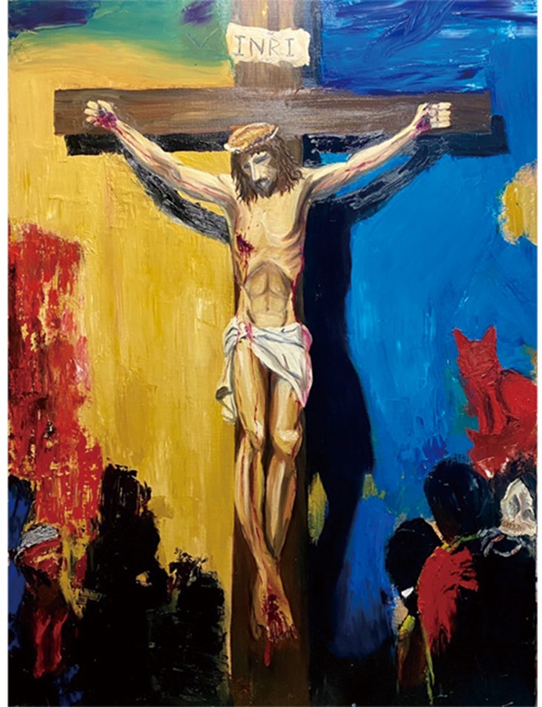 光と影の十字架
40号F 油彩