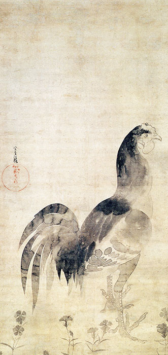 「軍鶏図」 俵屋宗達