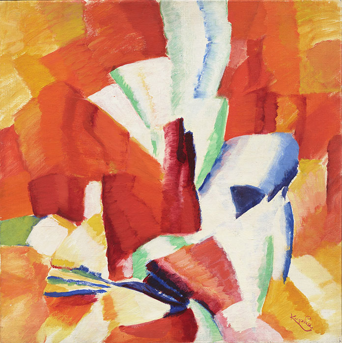 フランティセック・クプカ《赤い背景のエチュード》1919年頃 石橋財団アーティゾン美術館