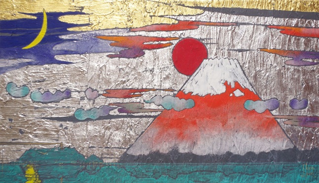 「富士と江ノ島」　66.5×36.3㎝