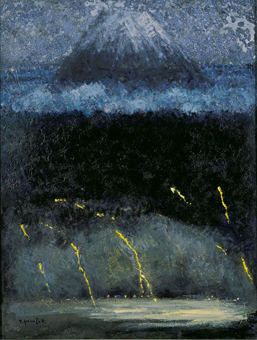 山崎隆夫《山下雷電》1987年　油彩、板　茅ヶ崎市美術館蔵