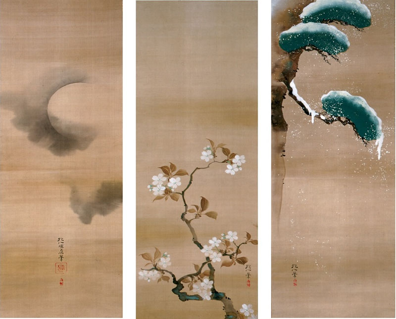 重美「雪月花図」 酒井抱一