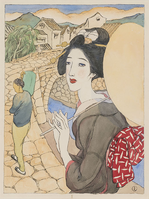 竹久夢二《長崎十二景 眼鏡橋》1920 年　福田美術館蔵（旧河村コレクション）