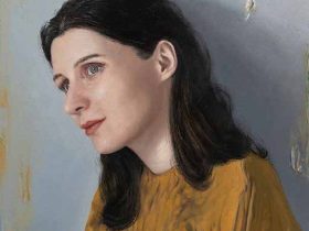 Her Portrait Series – Gaze or Hope 6 号 パネル・石膏地・油彩