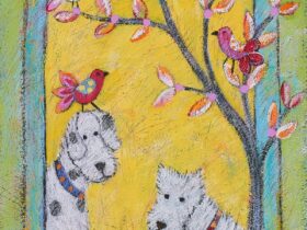 「アーチの下で」油彩、43×23cm