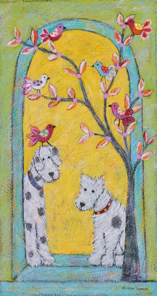 「アーチの下で」油彩、43×23cm