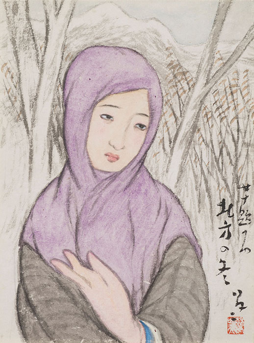 竹久夢二《女十題 北方の冬》1921 年　福田美術館蔵（旧河村コレクション）