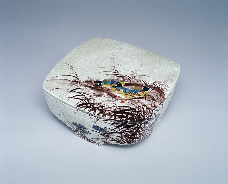 粟生屋源右衛門《芦雁文菓子器》江戸時代 (19世紀)