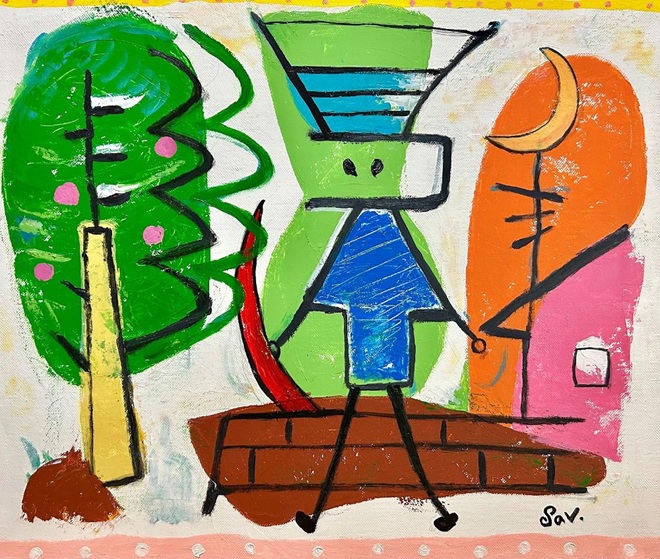 タイトル：「カレワラの歌」
技法　　：Oil on canvas
サイズ　：F10号（縦53×横45.5cm）