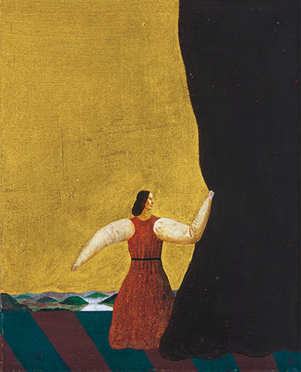 有元利夫《近ずいた朝》メナード美術館蔵 © Yoko Arimoto