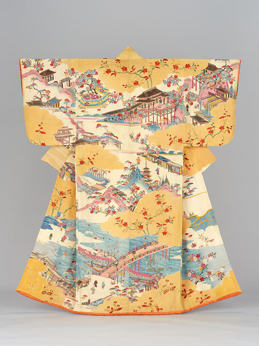京名所模様小袖　国立歴史民俗博物館蔵　野村正治郎衣裳コレクション