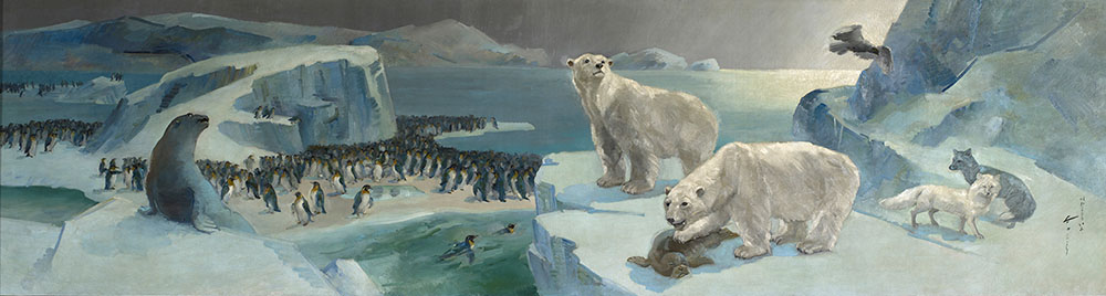 太田三郎《東山動物園猛獣画廊壁画 No. 1》 1948　名古屋市美術館蔵