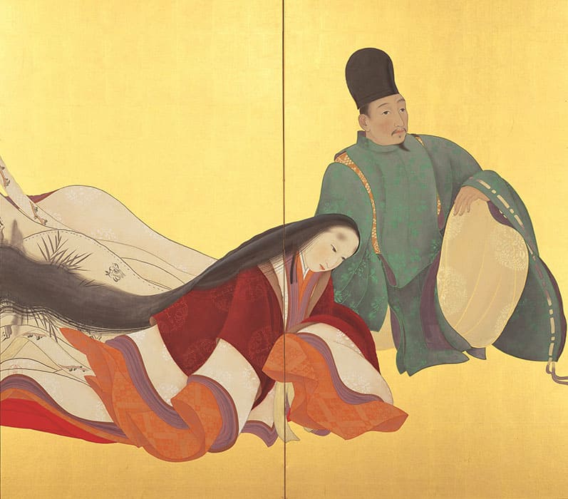 菱田春草　「六歌仙」（左隻）　明治32年（1899）　永青文庫蔵（熊本県立美術館寄託）　※前期展示