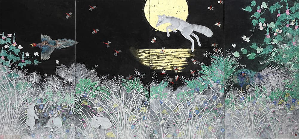 佐藤晨《白秋 月に白狐飛ぶ》2021年
