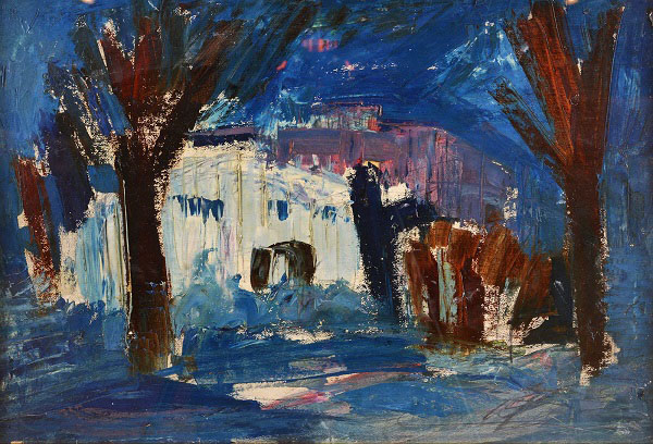 松本竣介《風景(ビルのある風景)》 制作年不詳