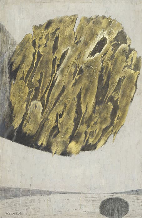 赤穴桂子 《スペースに於ける物体》 1958年　油彩・カンヴァス　100.0×65.0cm　個人蔵