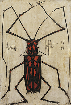 《赤いカミキリムシ》1963年 油彩／キャンバス，静岡新聞社蔵