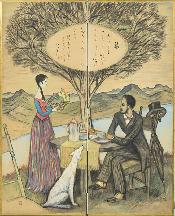 竹久夢二《旅》1931 年　福田美術館蔵（旧河村コレクション）