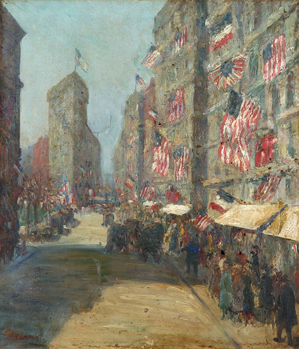 浜地清松 《五番街》 1918(大正7)年頃　油彩、キャンバス　和歌山県立近代美術館蔵