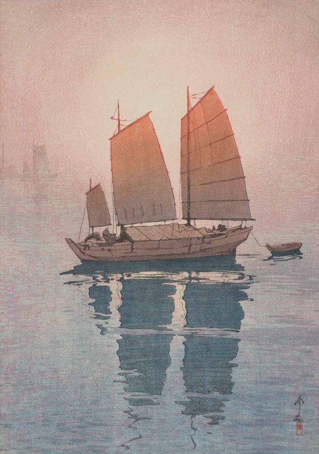 「瀬戸内海集 帆船 朝」 大正15年(1926)