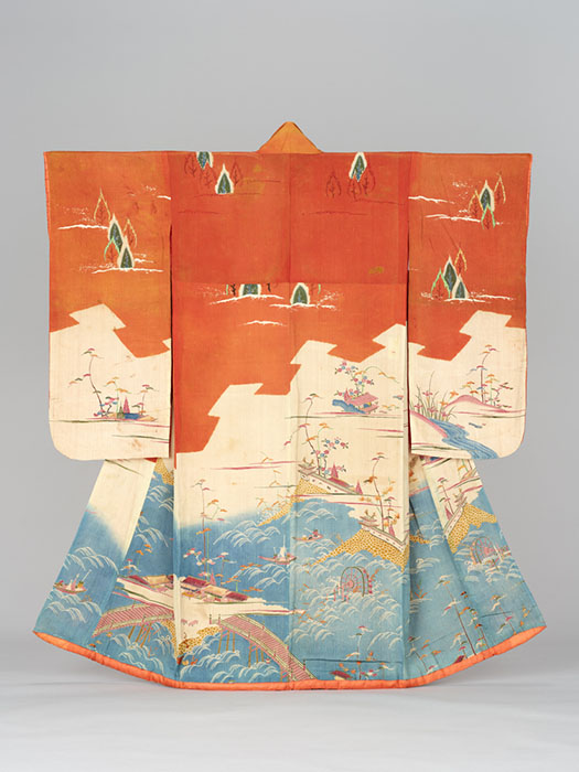 淀川風景模様振袖　個人蔵