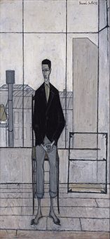 《アトリエに座る男》1949年 油彩／キャンバス，ベルナール・ビュフェ美術館蔵