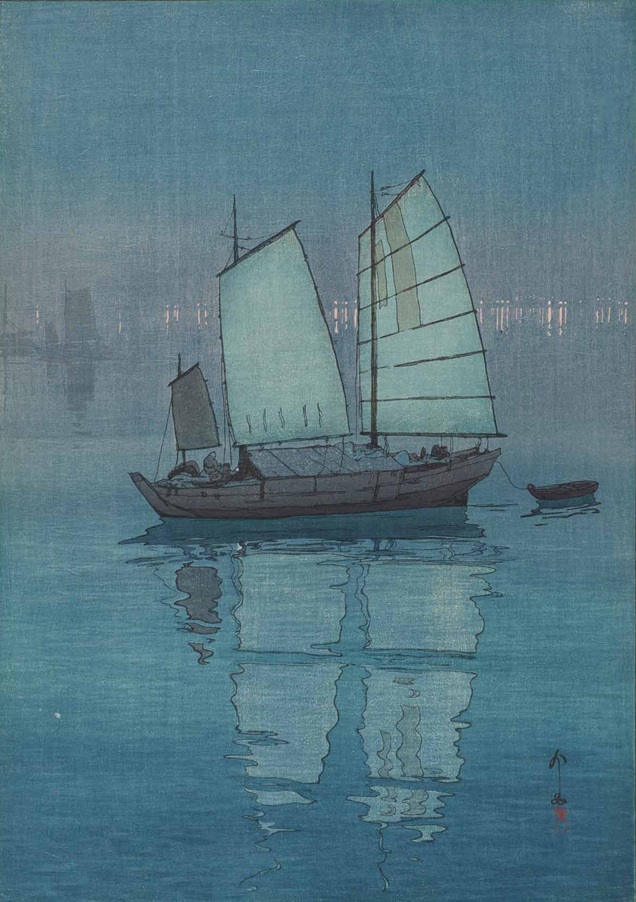 「瀬戸内海集 帆船 夜」 大正15年(1926)