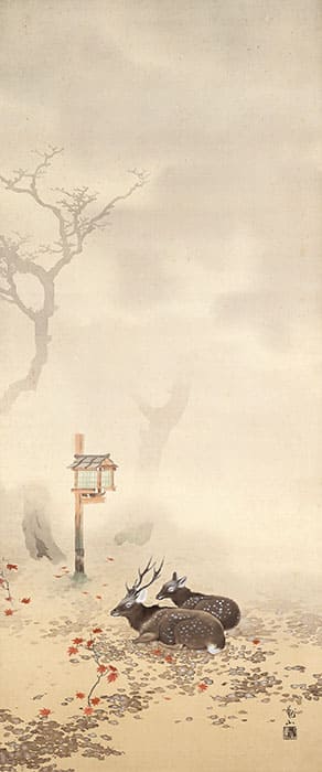 下村観山　「春日の朝」　明治42年（1909）頃　永青文庫蔵　※前期展示